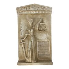Themis Greek Goddess of Divine law with Oath of Lawyers Relief Wall Decor