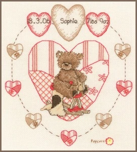 Vervaco Counted Cross Stitch Kit Popcorn Heart 9.2" x 8.2" - Picture 1 of 2