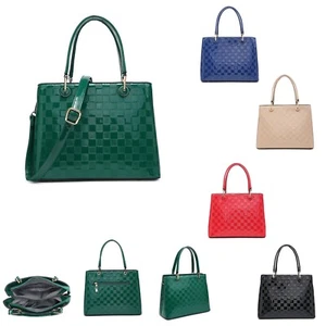 Borsa a tracolla donna lusso a scacchiera quadrata in rilievo media leggermente tote - Foto 1 di 14