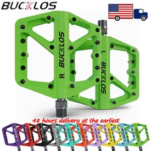 BUCKLOS Mountain Bike Nylon Pedals 9/16'' Road Bicycle Widen Platform Pedals MTB - Picture 1 of 60