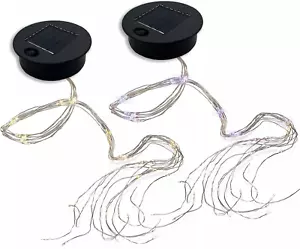 2 Pack Solar Watering Can String Lights Replacement Top - round Solar Panel Outd - Picture 1 of 12
