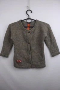 Ewa i Walla Gray Wool Knitted Crew Neck Button Front Cardigan Sweater Size 6Y - Picture 1 of 16
