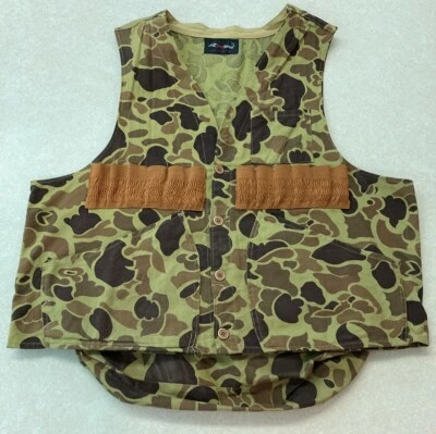 Vintage REDHEAD Hunting Vest Mens Large Camouflage Ammo Pockets 70s Duck Camo - Image 1 of 4