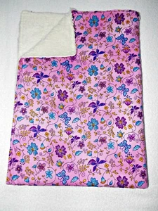 Manta de bebé ♥ Manta de dos capas ♥ Manta de cochecito ♥ Flores ♥ hecho a mano - Imagen 1 de 1