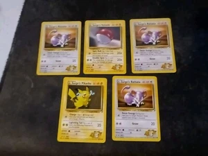 Pokémon TCG Lt. Surge's Pikachu Rattata And Voltorb Unlimited Regular  - Picture 1 of 5