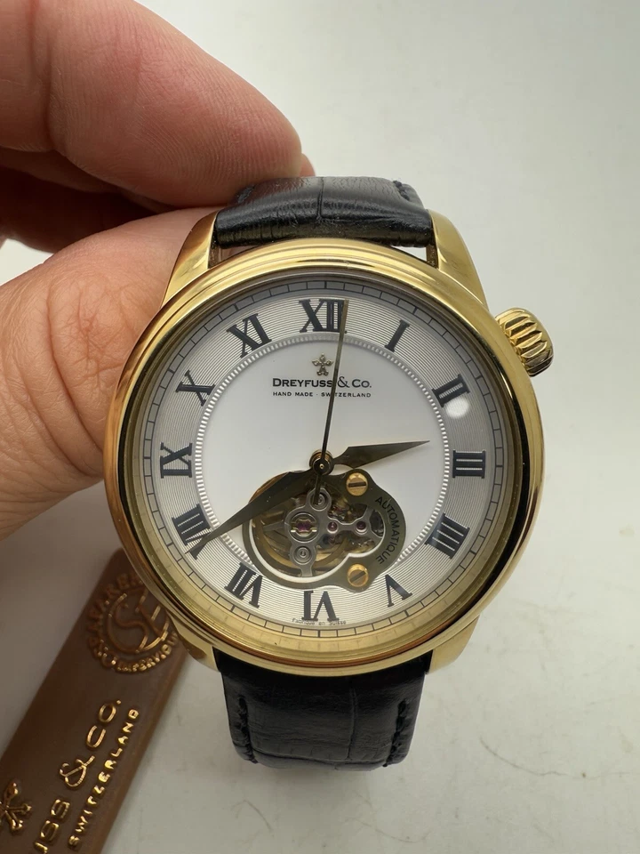 Gold Plated Dreyfuss & Co Seafarer DGS00092/01 Automatic Skeleton MSRP 1850. F4 - Image 1 of 4