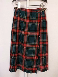 Laird-Portch Scotland Lord Taylor Vintage Red Tartan Flannel Kilt Skirt Punk 26" - Picture 1 of 3