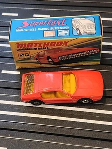 70 Matchbox Lesney Superfast #20 Lamborghini Marzal Orange Fluorescent Mint NOS  - Picture 1 of 3