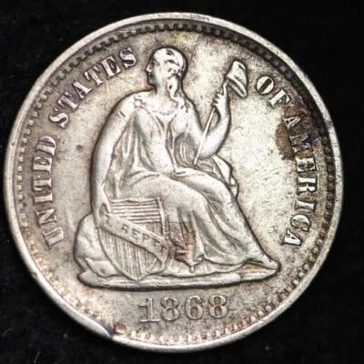 1868-S Seated Liberty Half Dime CHOICE XF FREE SHIPPING E247 KMB - Image 1 of 2