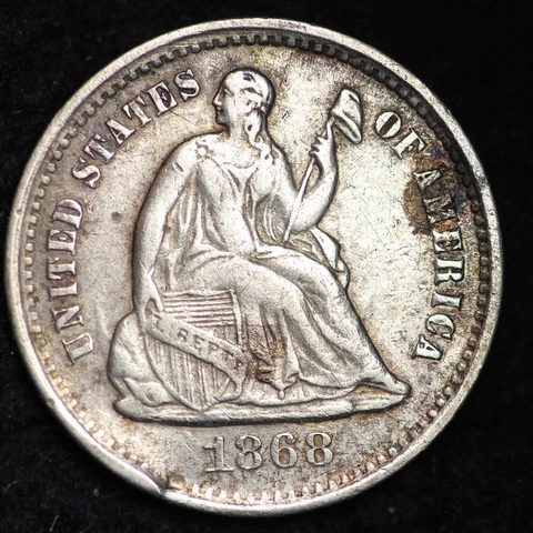 1868-S Seated Liberty Half Dime CHOICE XF FREE SHIPPING E247 KMB Cover