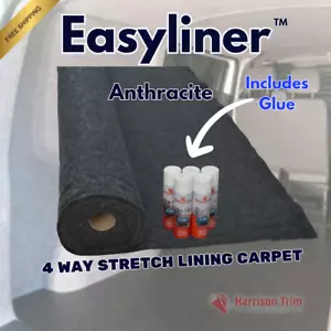 EASYLINER Professional van lining carpet in Anthracite Grey EL86 +Trimfix Deals - Picture 1 of 16