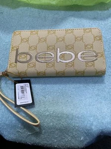 Bebe Briella Wristlet Zip Around Wallet Blonde About 7 -1/2 In x 4 Inch New Tags - Picture 1 of 13