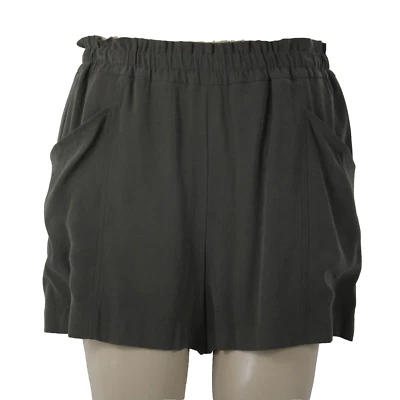 Pantalones Cortos Simply Vera NUEVO $44 Talla XL X 4 Verde Oliva Cintura Elástica Bolsillo Rayón Poli Foto 1 de 4