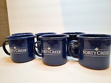 FORTY CREEK WHISKY BLUE GRANITEWARE METAL CAMP CUP ~ LOT of 6  