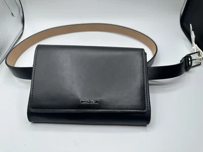 Calvin Klein Women's Black Faux Leather Belt Bag Fanny Pack Size 2X/3X NEW $70 - Image 1 of 4