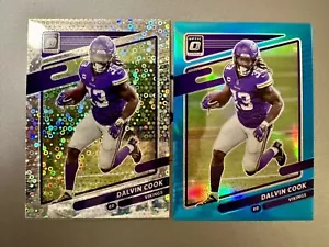 2021 Donruss Optic Dalvin Cook /125 Silver Disco Circles & Aqua /299 Parallels - Bild 1 von 2