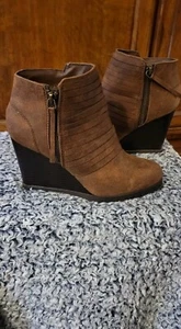 Sugar Brand Boots Womens 6.5 Tempe Ankle Bootie 404203 Cognac Fabric Zip - Picture 1 of 12