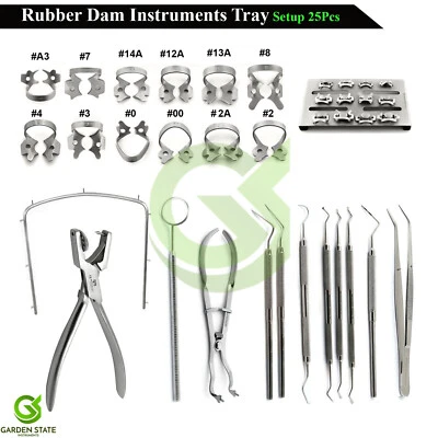 Juego de presas de goma Endo abrazaderas de pedo bandeja excavadora conducto radicular esparcidor pulpotomía Foto 1 de 4