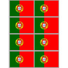 Drapeau Portugal - 8 stickers - 9.5 x 6.3 cm - Sticker/autocollant