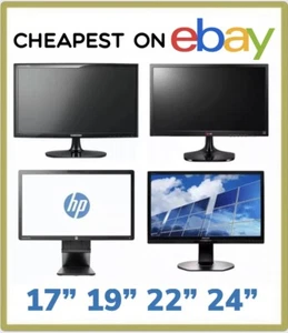 Cheap 17" 19" 22" 24" TFT PC Computer Monitor VGA Flat Screen Major Brands - Picture 1 of 1