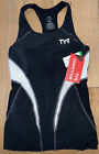 TYR triathlon femme petit réservoir noir gris singlet avec soutien-gorge TRI COMPETITOR neuf