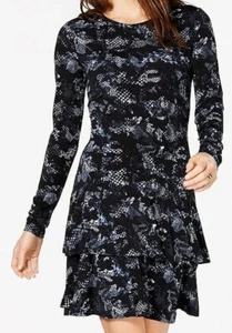 Neu Damen MICHAEL KORS blau & schwarz Schlangendruck Kleid TRNVY/CHMBRY Größe Medium - Bild 1 von 2