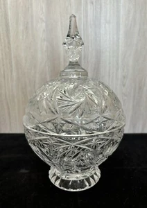 Vintage Bleikristall Pinwheel Stern Deckel Bonboniere - Bild 1 von 7