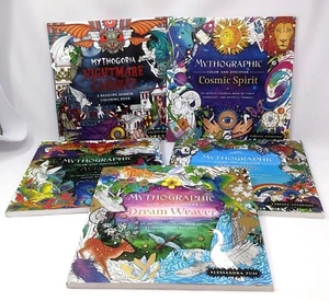 LOT of 5 MYTHOGRAPHIC coloring book LOT Aviary Dream Weaver Nightmare Cabaret - Imagen 1 de 7