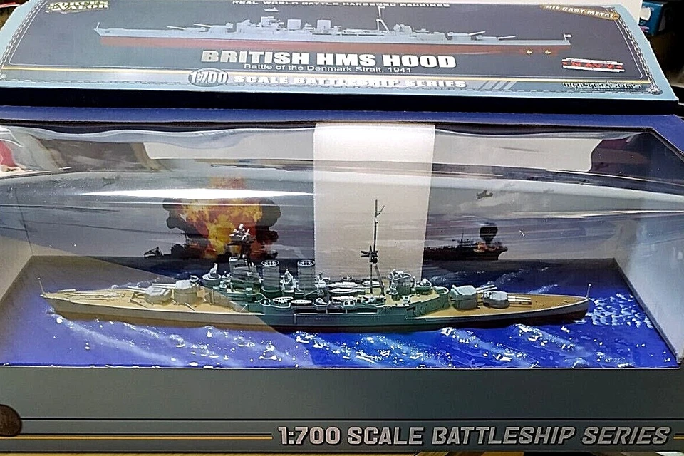 FORCES OF VALOR 1:700 DIE CAST NAVE  BATTLESHIP  BRITISH HMS HOOD 1941   861002A - Immagine 1 di 4