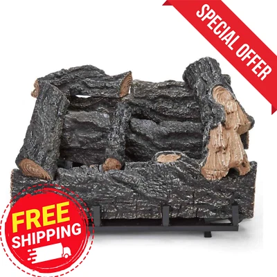 18 In. 30,000 BTU Manual Control Country Oak Vent Free Dual Fuel Gas Log Set - Image 1 of 4