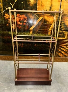 The Bombay Company Brass & Wood Shelf Unit 36 In × 18in × 9 In Cd Tower - Picture 1 of 13