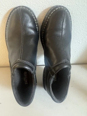 Mocasines Eastland para mujer talla 8 M zueco zapato cuero negro cómodo sin usar, puntera sin cordones Foto 1 de 4