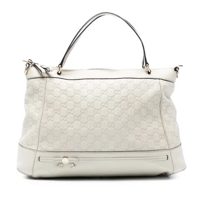 Cartera Autenticada Gucci Guccissima Mayfair Blanca Cuero de Becerro Foto 1 de 4