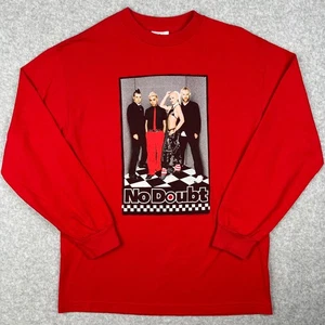 VINTAGE No Doubt 2002 Rock Steady Tour Dates Concert Gwen Stefani Medium Red Y2K - Picture 1 of 7