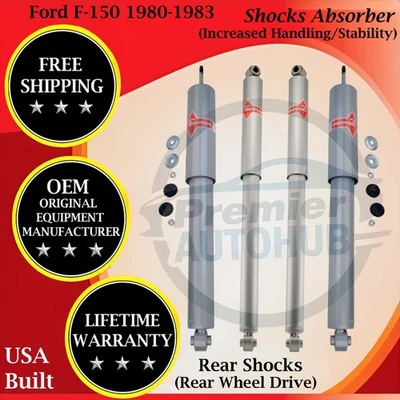KYB OEM Front & Rear Shocks For 1980-1983 Ford F-150 2WD Lifetime Warranty - Изображение 1 из 4