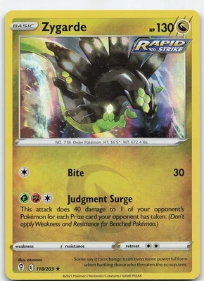 Zygarde 118/203 Holo Rare Holo SWSH07: Evolving Skies NM Pokémon - Image 1 of 2