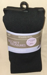SECRET TREASURES 1 Paar RIBBED Fleece Fuß Strumpfhosen M/L Jet Black SUPER BLICKDICHT - Bild 1 von 4