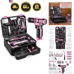 Rosa Werkzeug Kit Box Bohrer Set 238 Teile Zuhause Zum Selbermachen Reparatur Werkzeuge Aufbewahrung Organizer - Bild 1 von 8