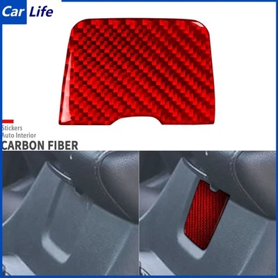 Cubierta de interruptor de caja de reposabrazos de consola de fibra de carbono roja para Chevrolet Traverse 2018-23 Foto 1 de 4