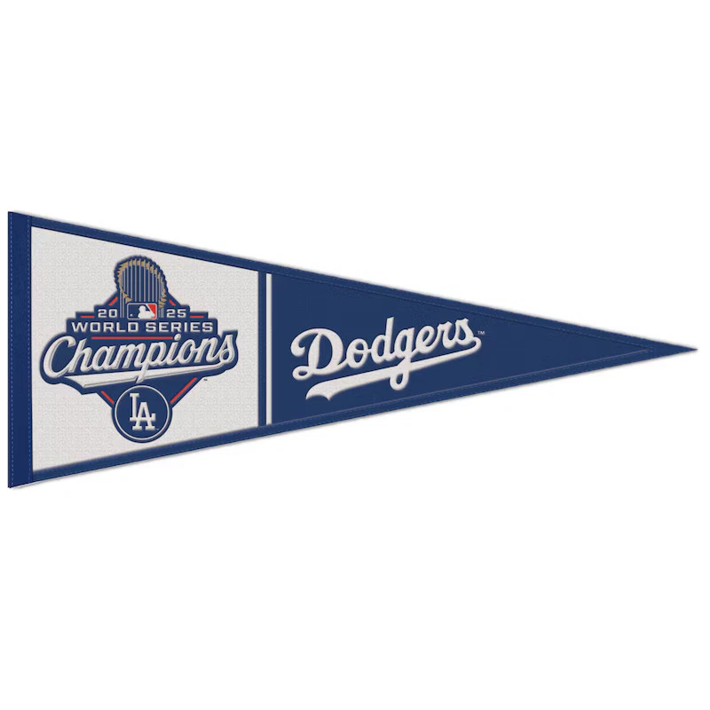 Banderín de lana de los Dodgers de Los Ángeles campeones de la Serie Mundial 2025 Foto 1 de 1