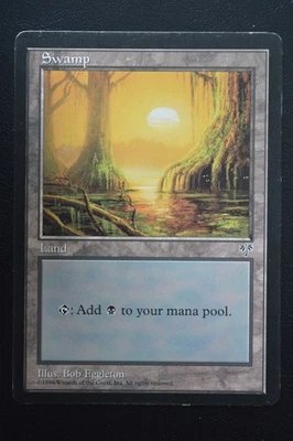 Magic The Gathering MTG SWAMP (MOSSY ROOTS) Mirage LP Lightly Played - Image 1 of 2