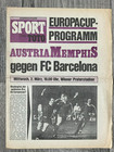 1982/83 ECWC AUSTRIA MEMPHIS (VIENNA) v BARCELONA (4-Page Programme)