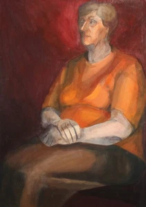 Vintage gouache painting impressionist female portrait - Picture 1 of 12