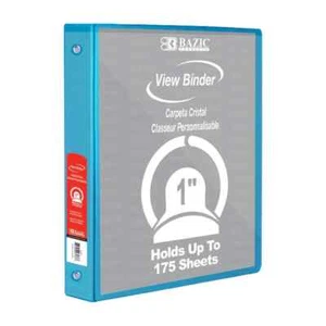 Case of 24 Cyan 1" Binders - NEW 3-Ring Folders w/ 2 Pockets - Organize in Style - Picture 1 of 2