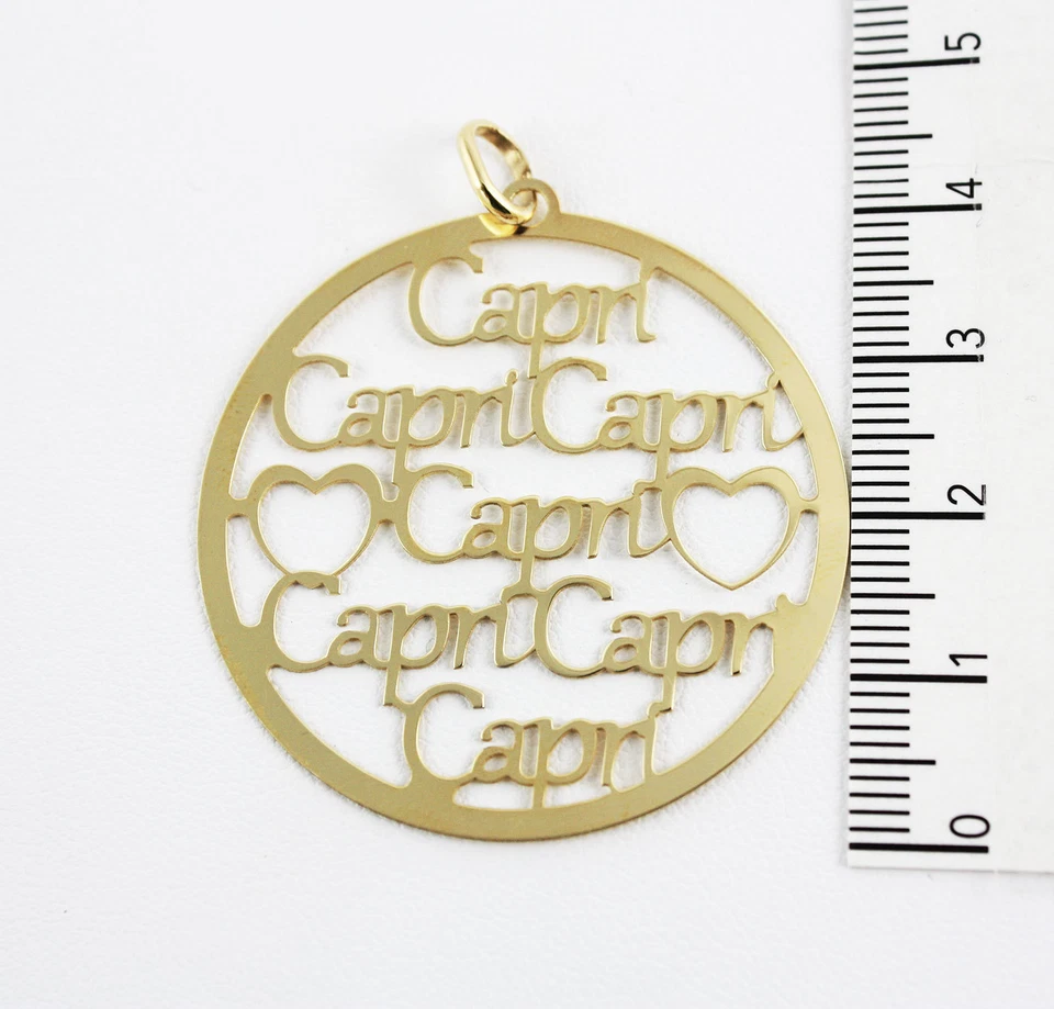 Ciondolo tondo in argento 925 laminato oro giallo "Capri" - Immagine 1 di 1