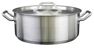 20 Qt Stainless Steel Brazier w/ Lid - Commercial Braising Pan, Heavy-Duty - Picture 1 of 2