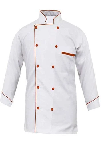 Chef Coat Long Sleeve Jacket Piping Design Restaurant and Hotel Kitchen Uniform - Image 1 of 1