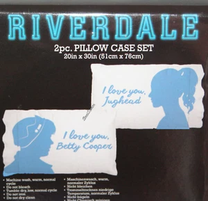 Riverdale High I Love You Jughead Betty Cooper Super Suave Paquete de 2 Fundas de Almohada Juego  - Imagen 1 de 2