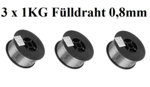 3 x 1KG ALAMBRE DE RELLENO 0,8mm ALAMBRE DE SOLDADURA MIG / MAG SIN GAS - E71T-GS FLUX CORED - Imagen 1 de 2