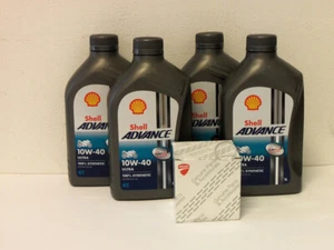 Shell Advance Ultra 4T 10W-40 / Filtro de aceite original Ducati 1000 todos también Monster - Imagen 1 de 1